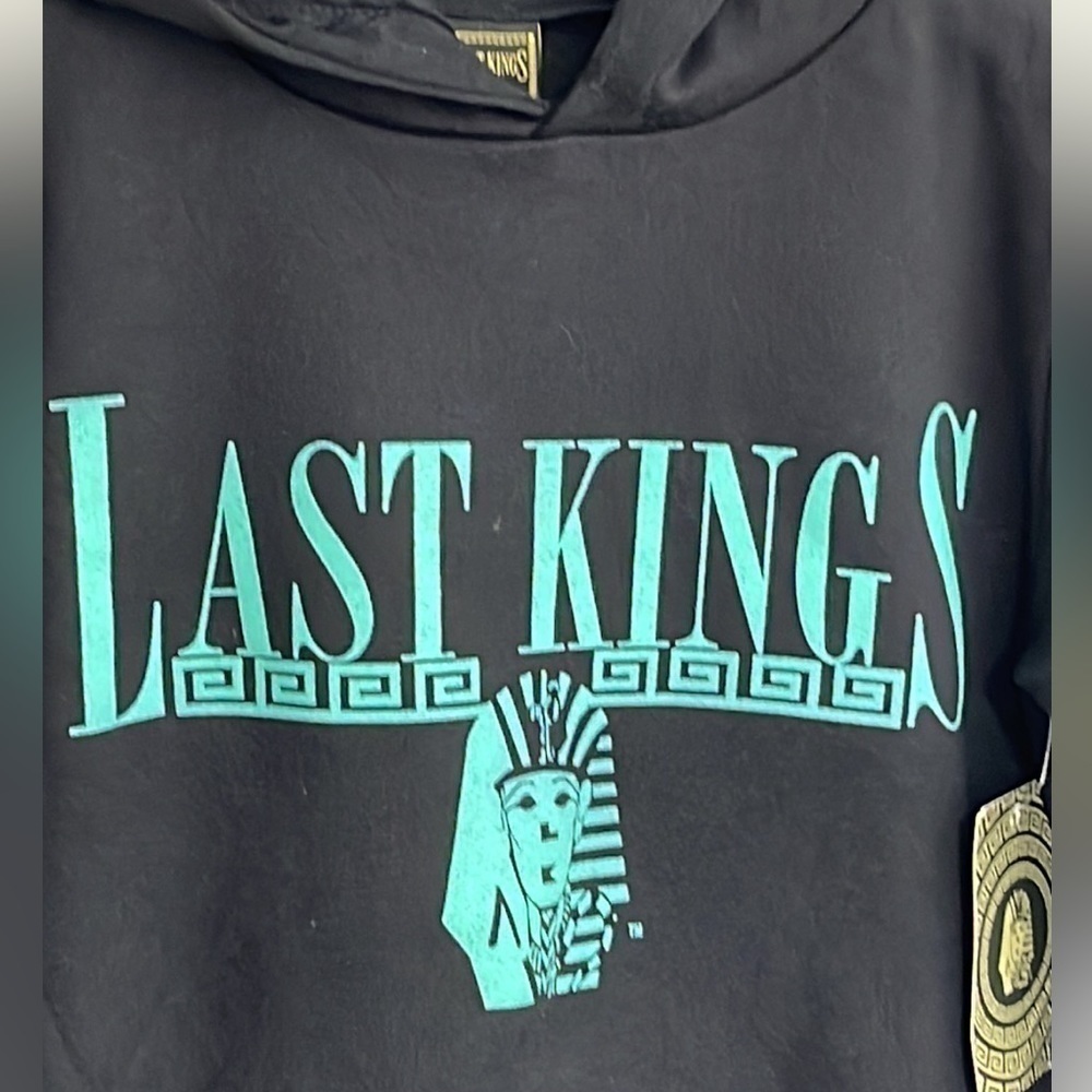 Last Kings by Artist Tyga Tut Logo Black Hoodie Pullover Unisex Small Hip Hop - Picture 3 of 13